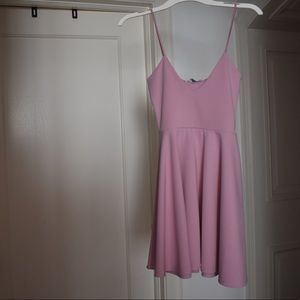 MISSGUIDED STRAPPY PINK SKATER DRESS